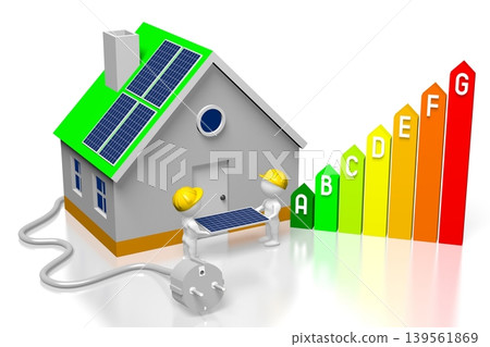Solar panels concept - 3D illustration Solar panels concept - 3D illustration 139561869