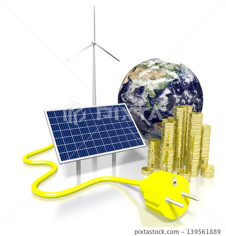 Renewable energy concept - 3D illustration Renewable energy concept - 3D illustration 139561889