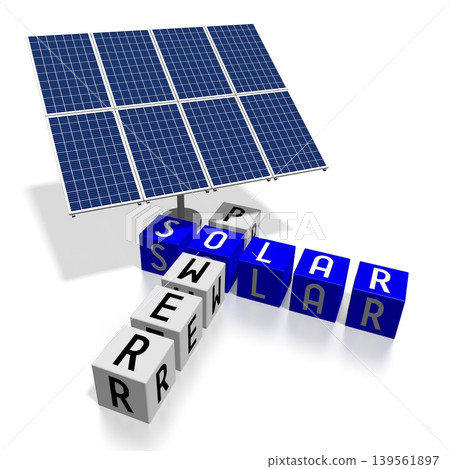 Solar panels concept - 3D illustration 139561897