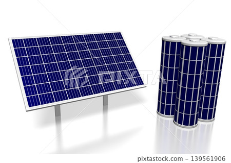 Battery, solar panels concept 139561906