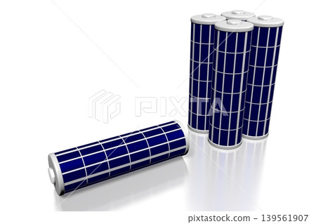 Battery, solar panels concept 139561907