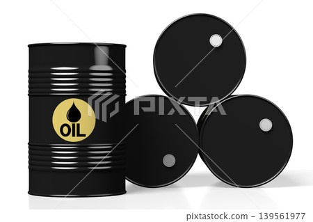 Oil barrels on white background Oil barrels on white background 139561977