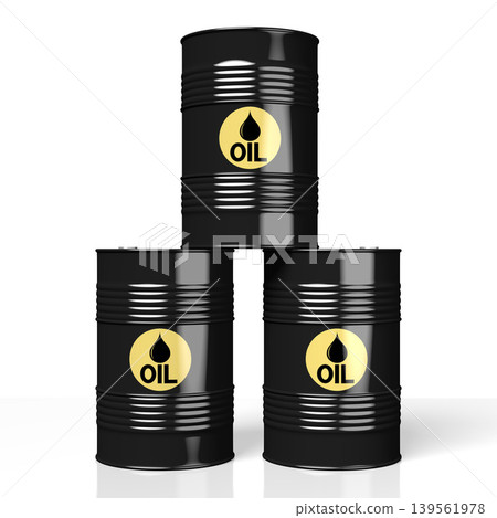 Oil barrels standing in pyramid shape Oil barrels standing in pyramid shape 139561978