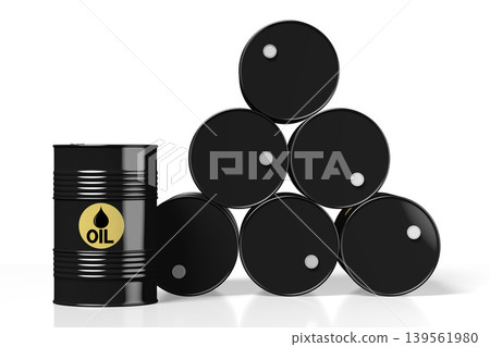 Oil barrels on white background Oil barrels on white background 139561980