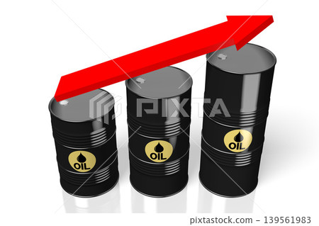 Oil barrel and upwards arrow Oil barrel and upwards arrow 139561983