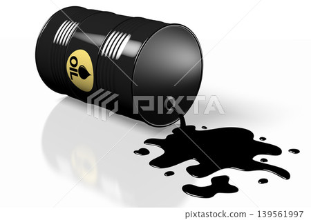 Oil barrel and splash on white background Oil barrel and splash on white background 139561997