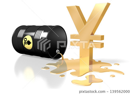 Oil barrel and yen currency sign Oil barrel and yen currency sign 139562000