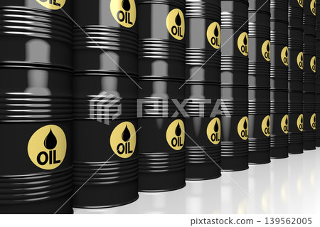 Many stacked oil barrels Many stacked oil barrels 139562005