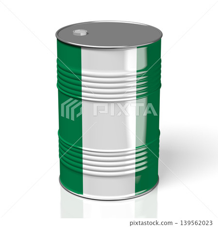 Oil barrel with flag of Nigeria 139562023