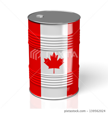 Oil barrel with flag of Canada 139562024