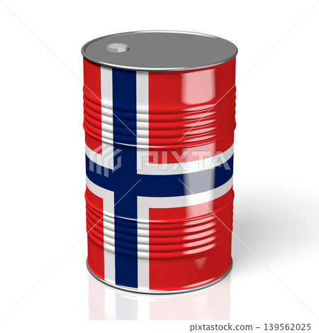 Oil barrel with flag of Norway 139562025