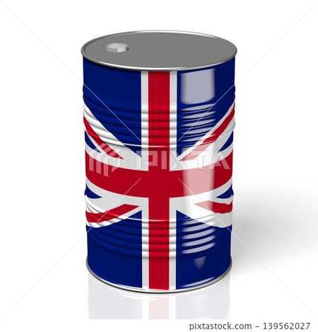 Oil barrel with flag of United Kingdom Oil barrel with flag of United Kingdom 139562027