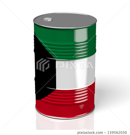 Oil barrel with flag of Kuwait Oil barrel with flag of Kuwait 139562030