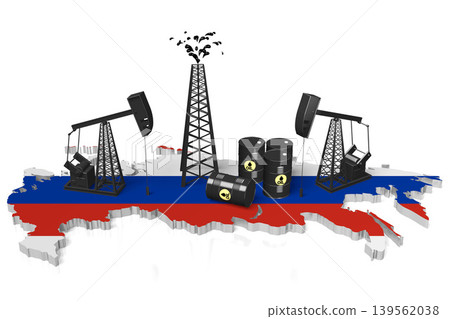 Oil extraction wells in Russia 139562038