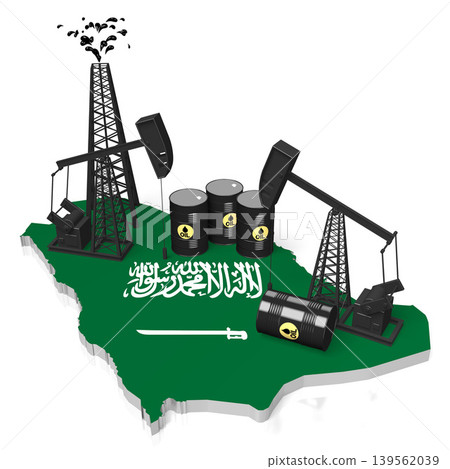 Oil extraction wells in Saudi Arabia 139562039