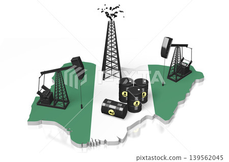 Oil extraction wells in Nigeria 139562045