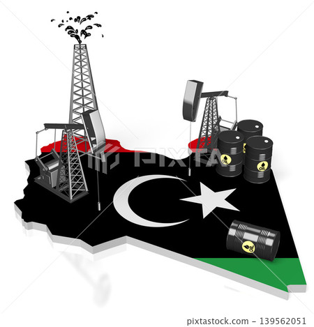 Oil extraction wells in Libya 139562051