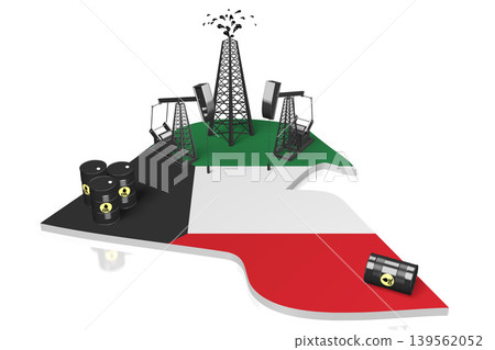 Oil extraction wells in Kuwait 139562052
