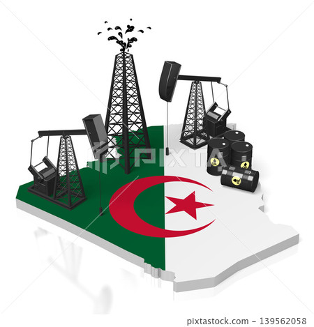 Oil extraction wells in Algeria 139562058