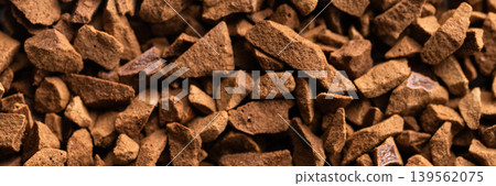 Instant coffee granules square texture background Instant coffee granules square texture background 139562075
