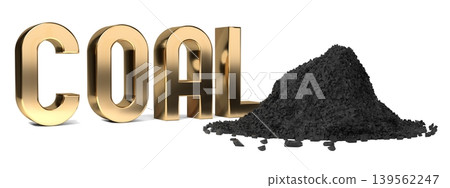 Coal - typographical concept - 3D illustration Coal - typographical concept - 3D illustration 139562247