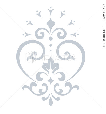 Damask graphic ornament. Floral design element. Gray and white vector pattern Damask graphic ornament. Floral design element. Gray and white vector pattern 139562592