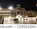 Night view of the St. Mark's Clock Tower in the old town of Venice, Italy 139562843