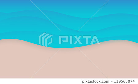 blue ocean waves and sandy coastline, top view 139563074