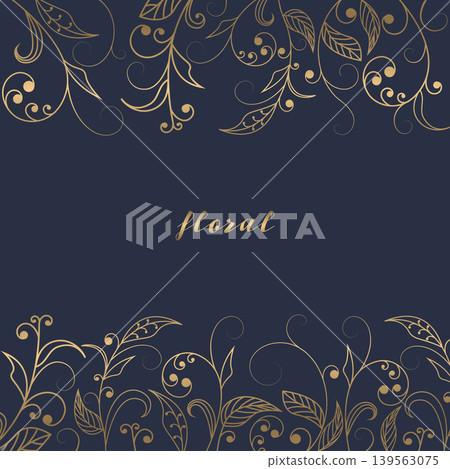 floral golden ornate border floral golden ornate border 139563075