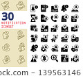 30 Notification Icons, Bell, Reminder, and Social Media Alert Vector Set. 139563146