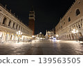 Night view of St. Mark's Square in the old town of Venice, Italy 139563505