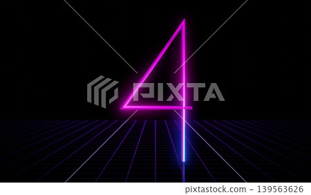 4 - ultraviolet neon number on black background - 3D illustration 4 - ultraviolet neon number on black background - 3D illustration 139563626
