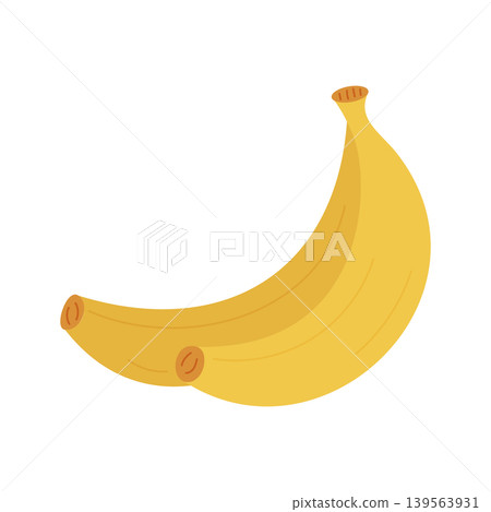 Yellow banana illustration with smooth texture and curved shape for design and educational purposes Yellow banana illustration with smooth texture and curved shape for design and educational purposes 139563931