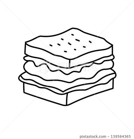 handdrawn sandwich line art handdrawn sandwich line art 139564365