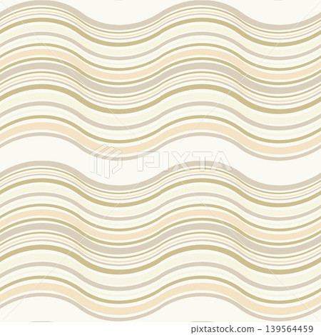 Elegant Retro Wave Seamless Pattern in Soft Beige Elegant Retro Wave Seamless Pattern in Soft Beige 139564459