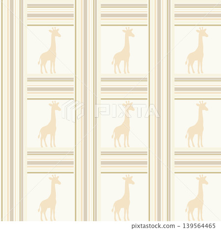 Minimal Giraffe Seamless Pattern with Stripes in Beige Minimal Giraffe Seamless Pattern with Stripes in Beige 139564465