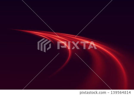 Glowing red light lines creating a futuristic data speed concept on dark background Glowing red light lines creating a futuristic data speed concept on dark background 139564814