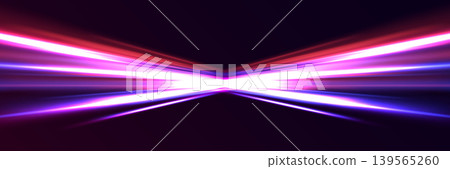 Dynamic speed light lines creating futuristic motion effect on dark background Dynamic speed light lines creating futuristic motion effect on dark background 139565260