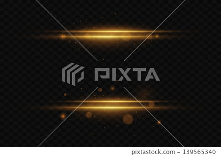 Golden light lines creating abstract flare with sparkling bokeh effect Golden light lines creating abstract flare with sparkling bokeh effect 139565340