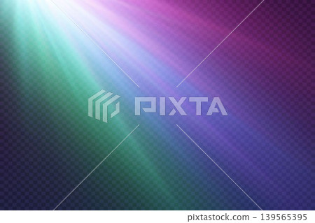 Colorful light rays vector overlay. Bright glow effect projecting abstract beam gradient Colorful light rays vector overlay. Bright glow effect projecting abstract beam gradient 139565395