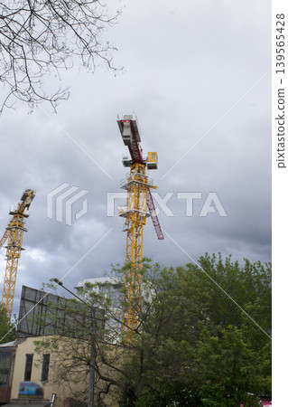 boom-type slewing crane with jib 139565428