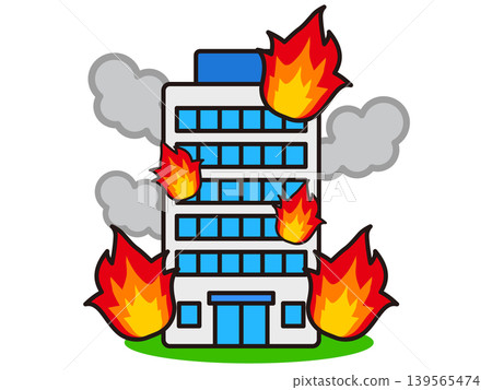 Illustration of a building on fire (4) Illustration of a building on fire (4) 139565474