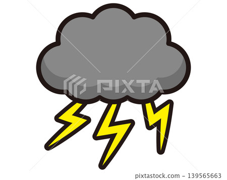 Illustration material of rain clouds and lightning Illustration material of rain clouds and lightning 139565663