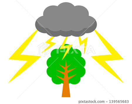 Illustration of a tree struck by lightning (2) Illustration of a tree struck by lightning (2) 139565683