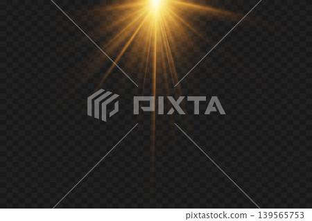 Bright sunbeam coming from above, creating a warm, glowing light effect 139565753
