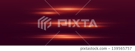 Abstract orange light streaks creating dynamic motion blur effect 139565757