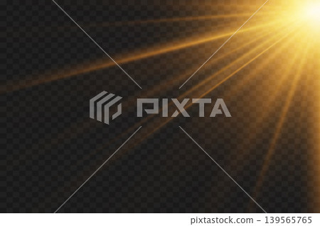 Golden light rays shining through a dark background, dynamic sunburst effect Golden light rays shining through a dark background, dynamic sunburst effect 139565765