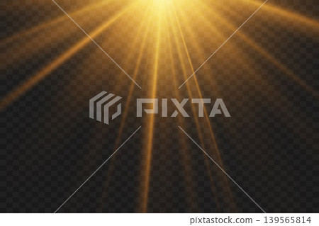 Golden light rays shining downwards, creating an illuminating optical effect overlay Golden light rays shining downwards, creating an illuminating optical effect overlay 139565814