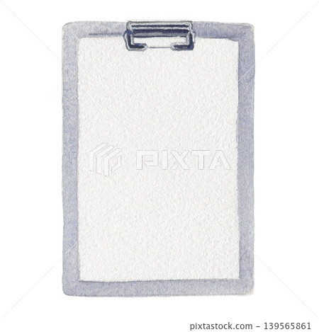 Clipboard and paper. Hand drawn illustration isolated on white background for design, logos, cards, business, medical articles, textbooks Clipboard and paper. Hand drawn illustration isolated on white background for design, logos, cards, business, medical articles, textbooks 139565861