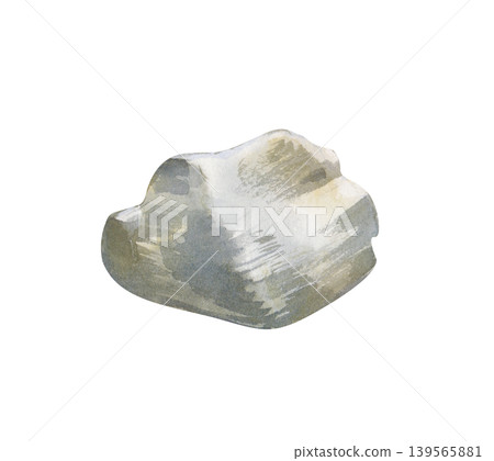 Isolated watercolor grey stone illustration, natural rock element for landscape creation. Isolated watercolor grey stone illustration, natural rock element for landscape creation. 139565881